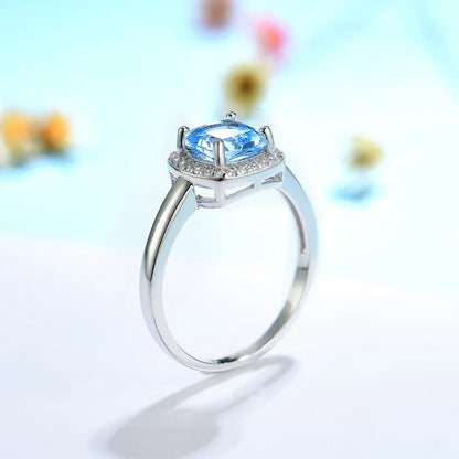 Bague Aigue-Marine – Argent 925 & Mariage