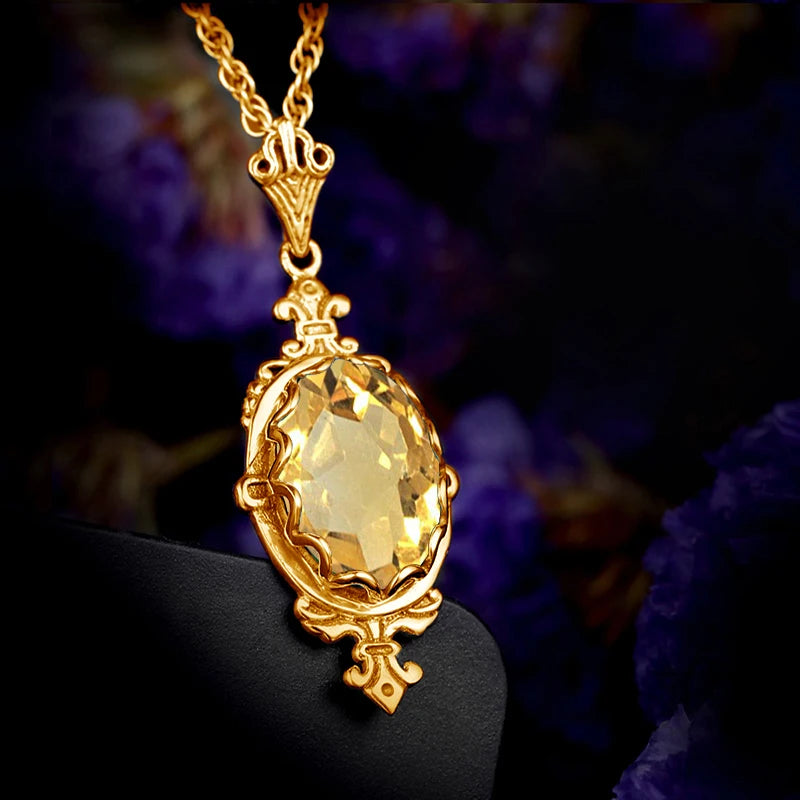 Collier Citrine Argent 925 Luxe