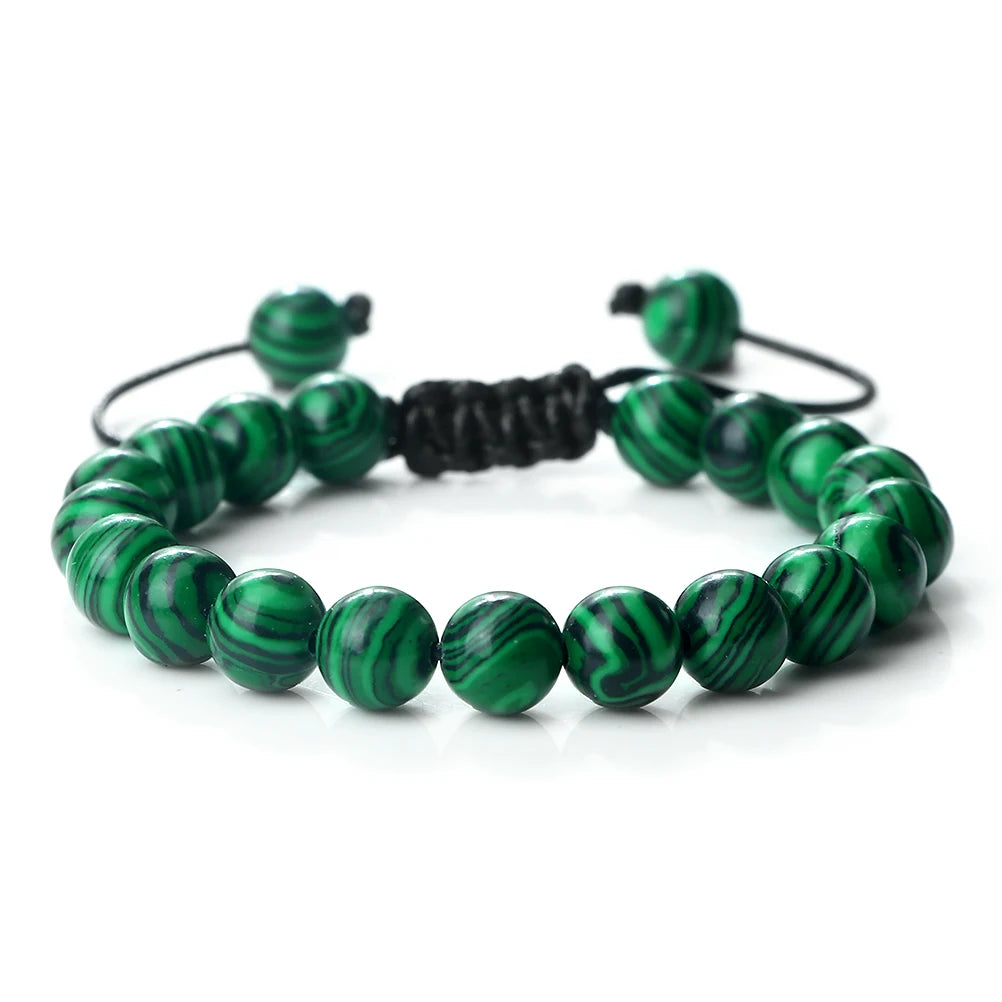 Bracelet Malachite Boho – Tressé & Ajustable