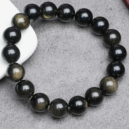 Bracelet Obsidienne Dorée – Mode & Méditation