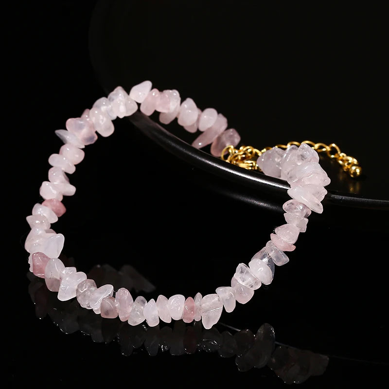 Bracelet Quartz Rose Brute Réglable