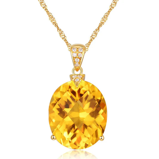 Collier Chaîne Or – Cristal Citrine