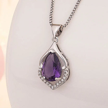 Collier Goutte Améthyste Argent 925 Élégant