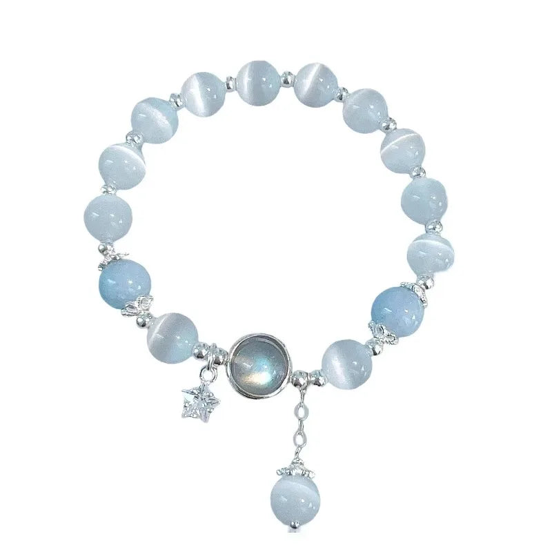 Bracelet Pierre de Lune & Opale – Style Chic & Géométrique