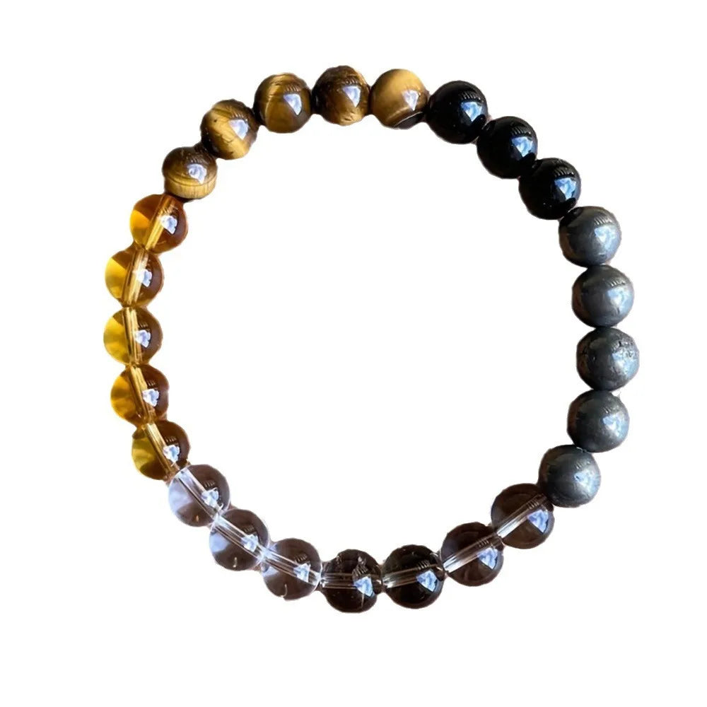 Bracelet Citrine, Pyrite & Œil de Tigre – Attraction & Réussite