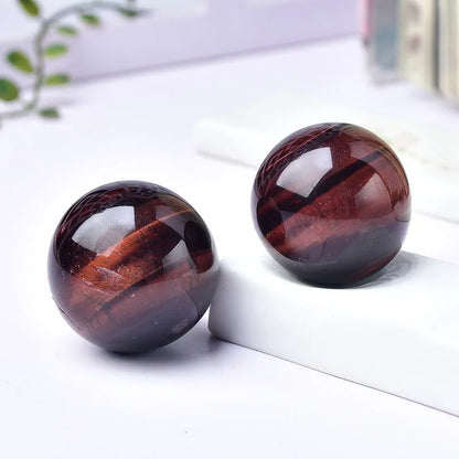Sphère Œil de Tigre Rouge – Reiki & Décoration