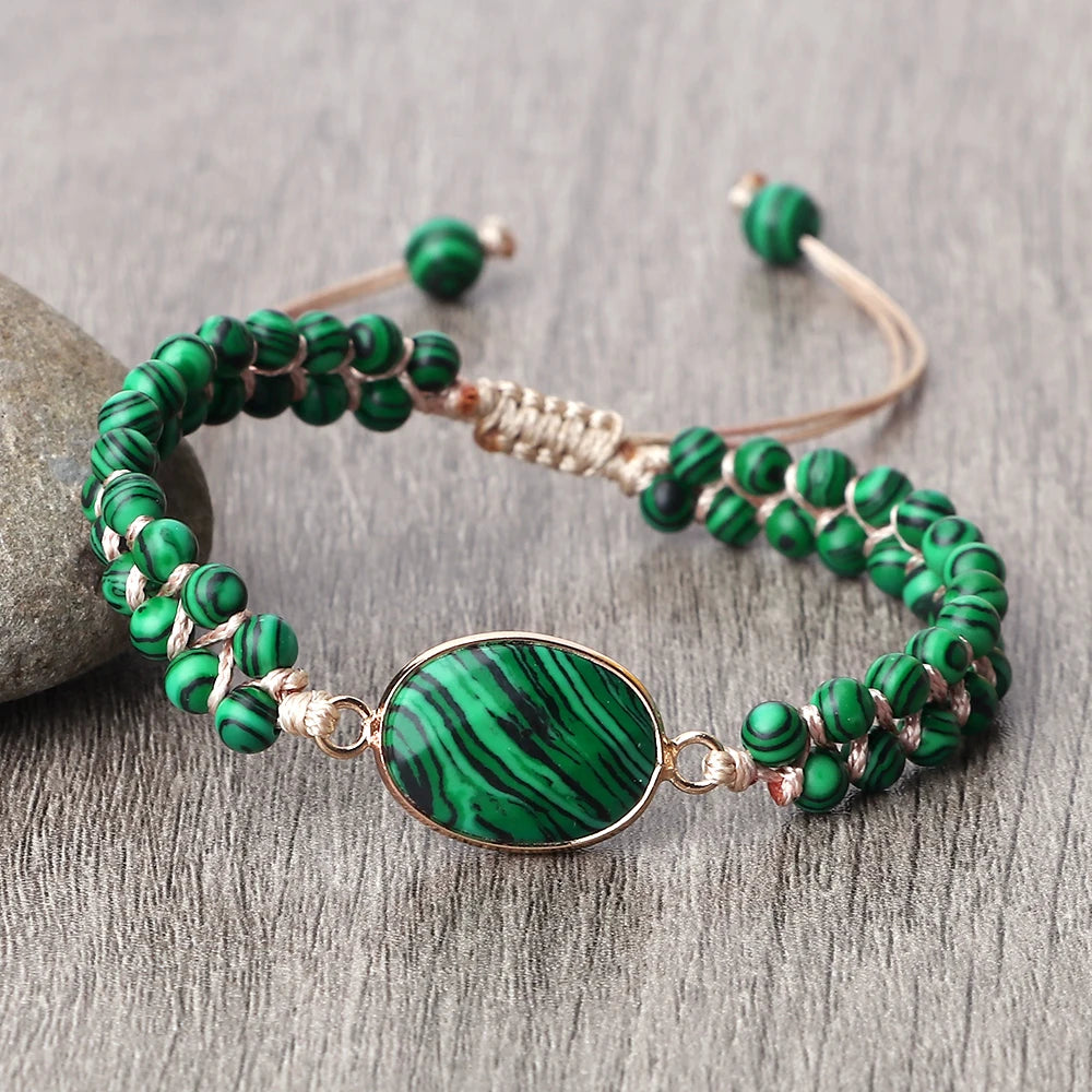 Bracelet Malachite Vert – Pierre Naturelle & Énergie