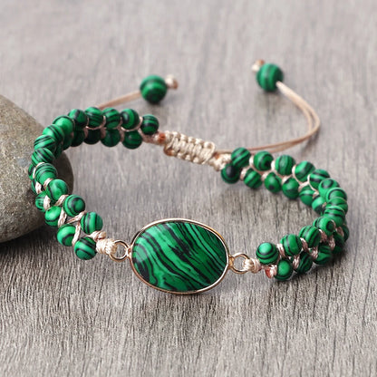Bracelet Malachite Vert – Pierre Naturelle & Énergie