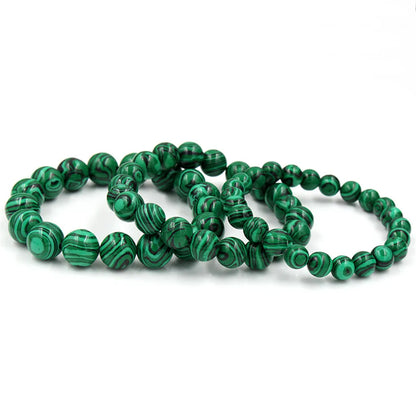 Bracelet Malachite 6/8/10/12 mm – Élastique & Bien-Être