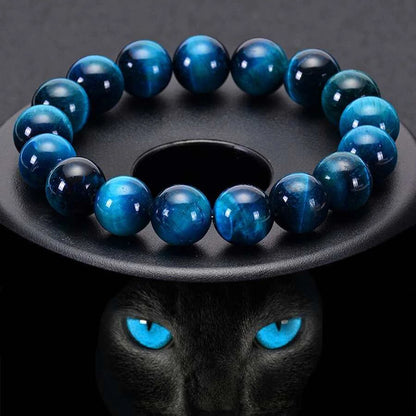 Bracelet Minimaliste – Œil de Tigre Bleu (6-10 mm)