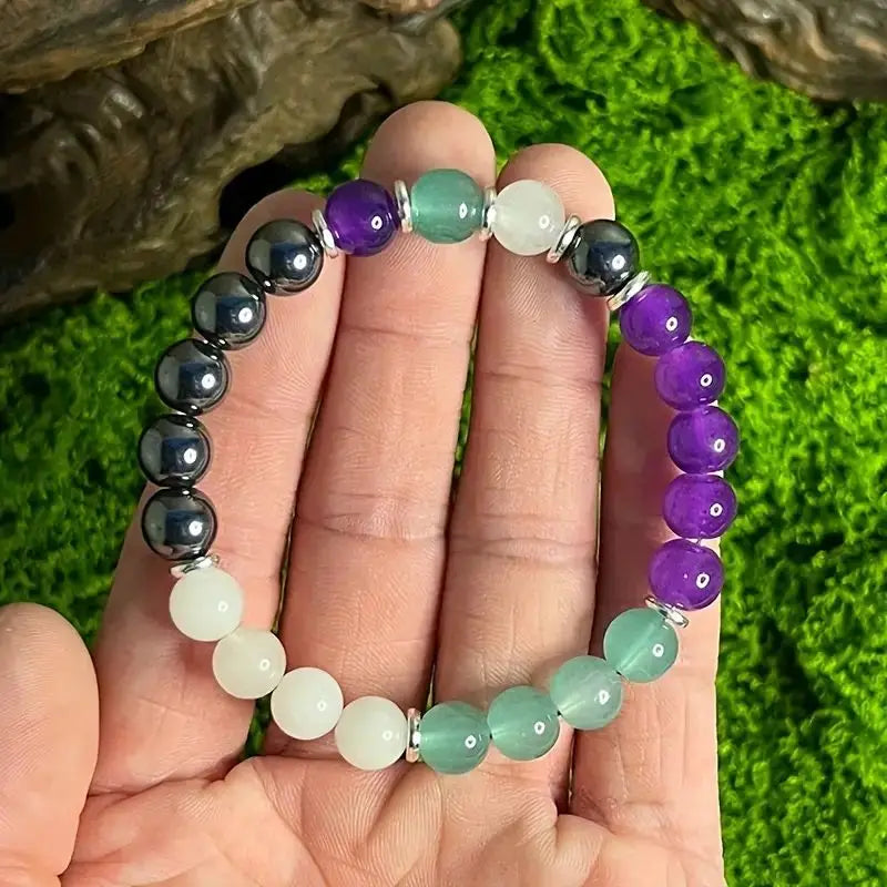 Bracelet Multi-Pierres – Fluorite & Améthyste