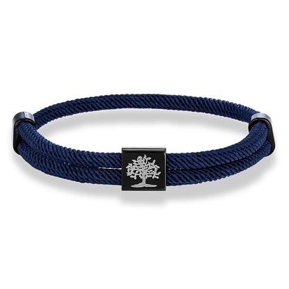 Bracelet Tressé Arbre de Vie – Inox Bleu