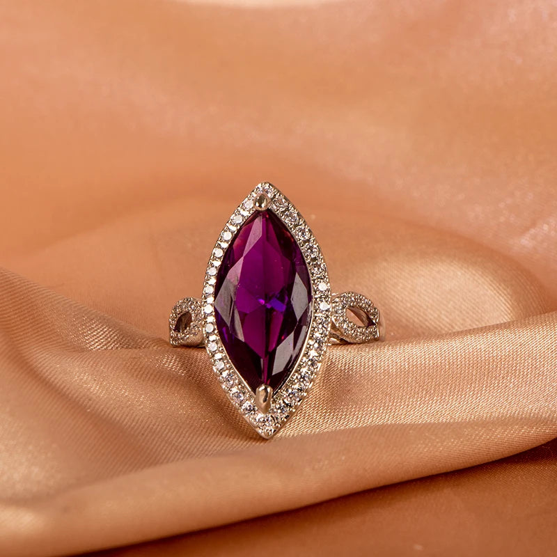 Bague Chevalière Améthyste et Zircon