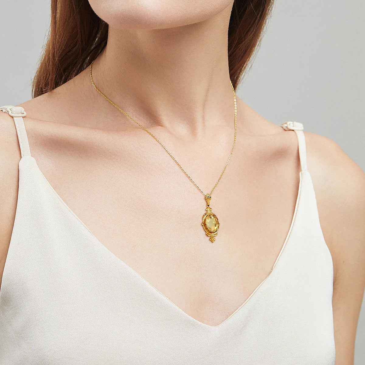 Collier Citrine Argent 925 Luxe