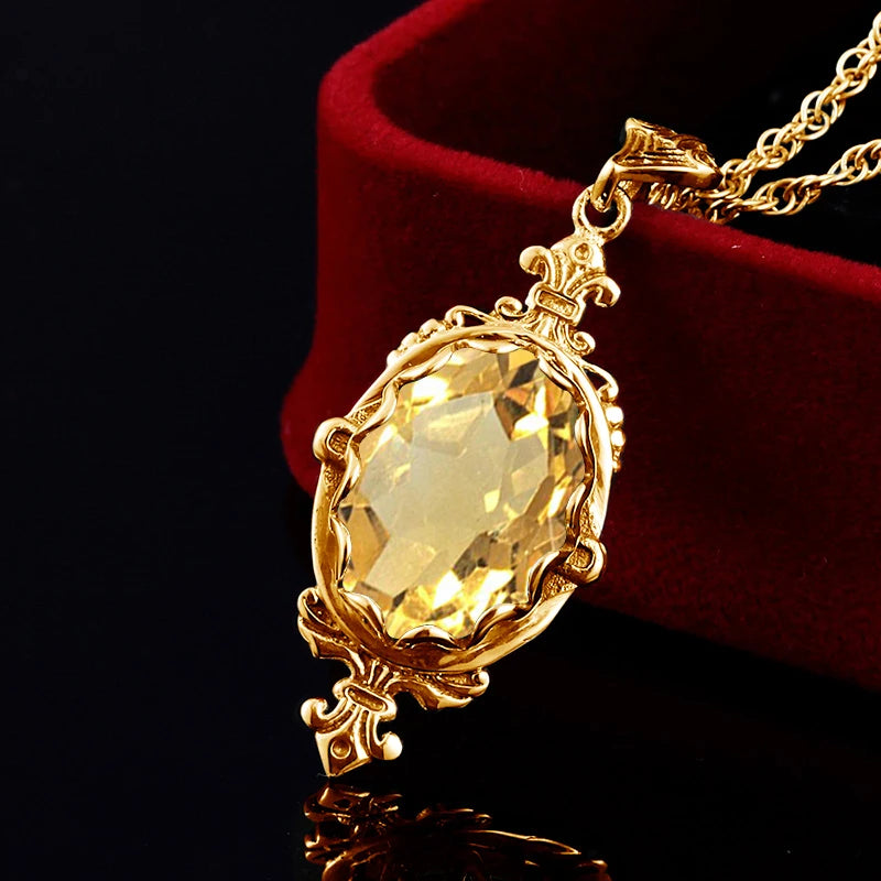 Collier Citrine Argent 925 Luxe