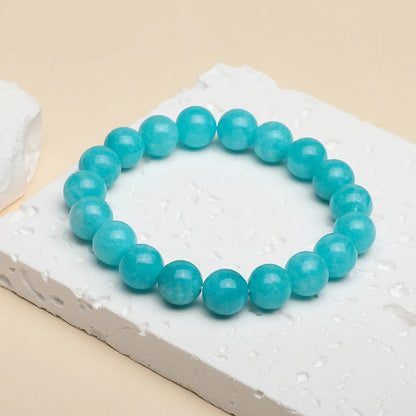 Bracelet Amazonite Bleue & Quartz – Reiki (6-10 mm)